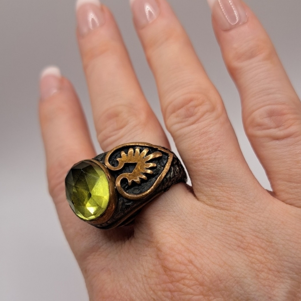 Asymmetrical Oxidized Sterling Silver Sultan Ring